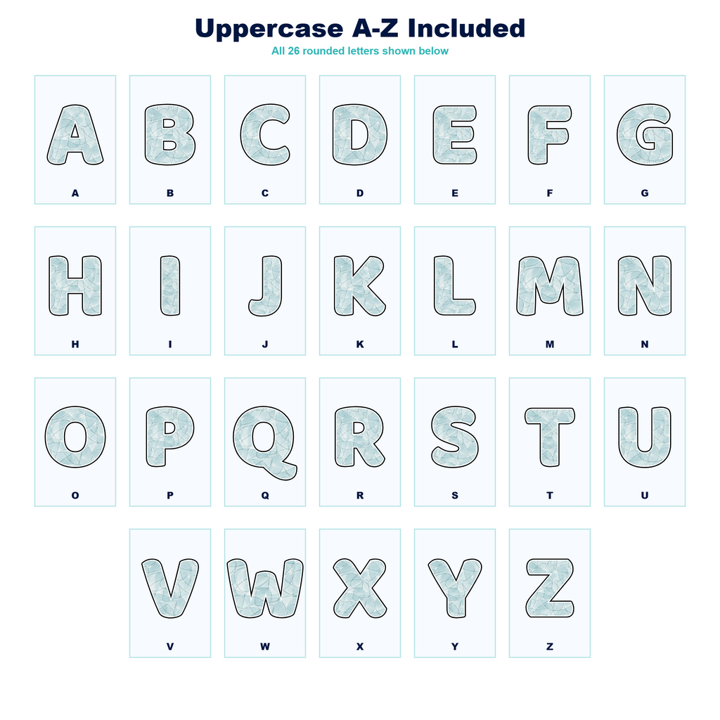 Glass Display Lettering Pack - Set 01 - Uppercase A-Z