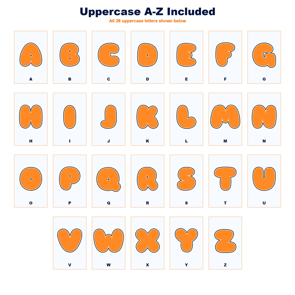 Orange Display Lettering Pack - Set 02 - Uppercase A-Z