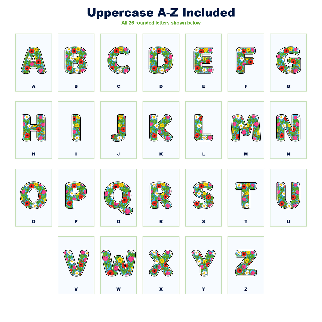 Flowering Plant Structure Display Lettering Pack - Set 01 - Uppercase A-Z