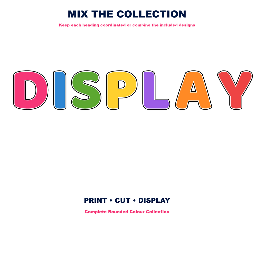 Colour Display Lettering Collection  - Set 01 - 12 Uppercase A–Z Packs