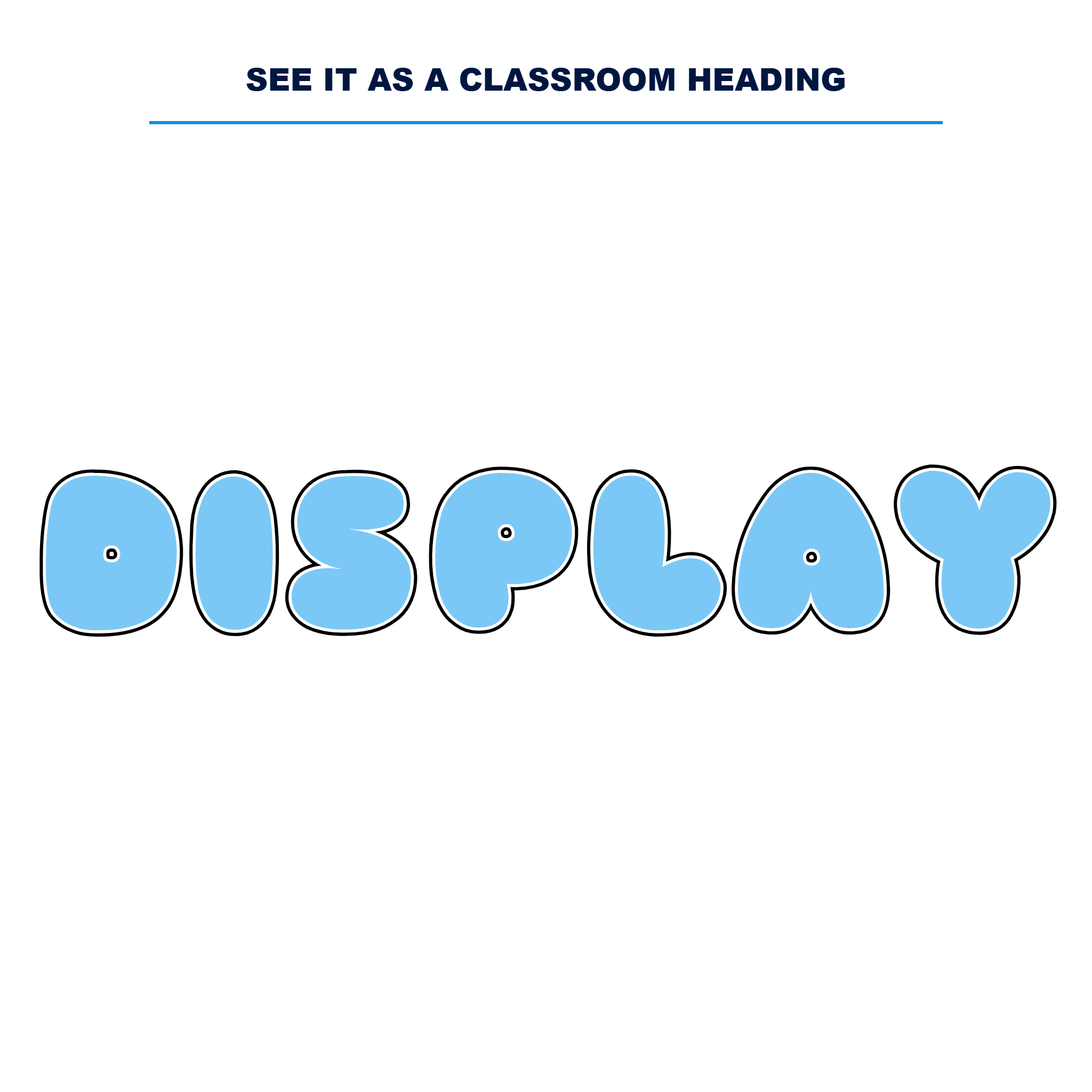 Light Blue Display Lettering Pack - Set 02 - Uppercase A-Z