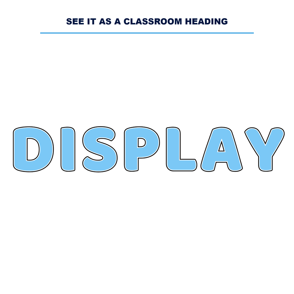 Light Blue Display Lettering Pack - Set 01 - Uppercase A-Z