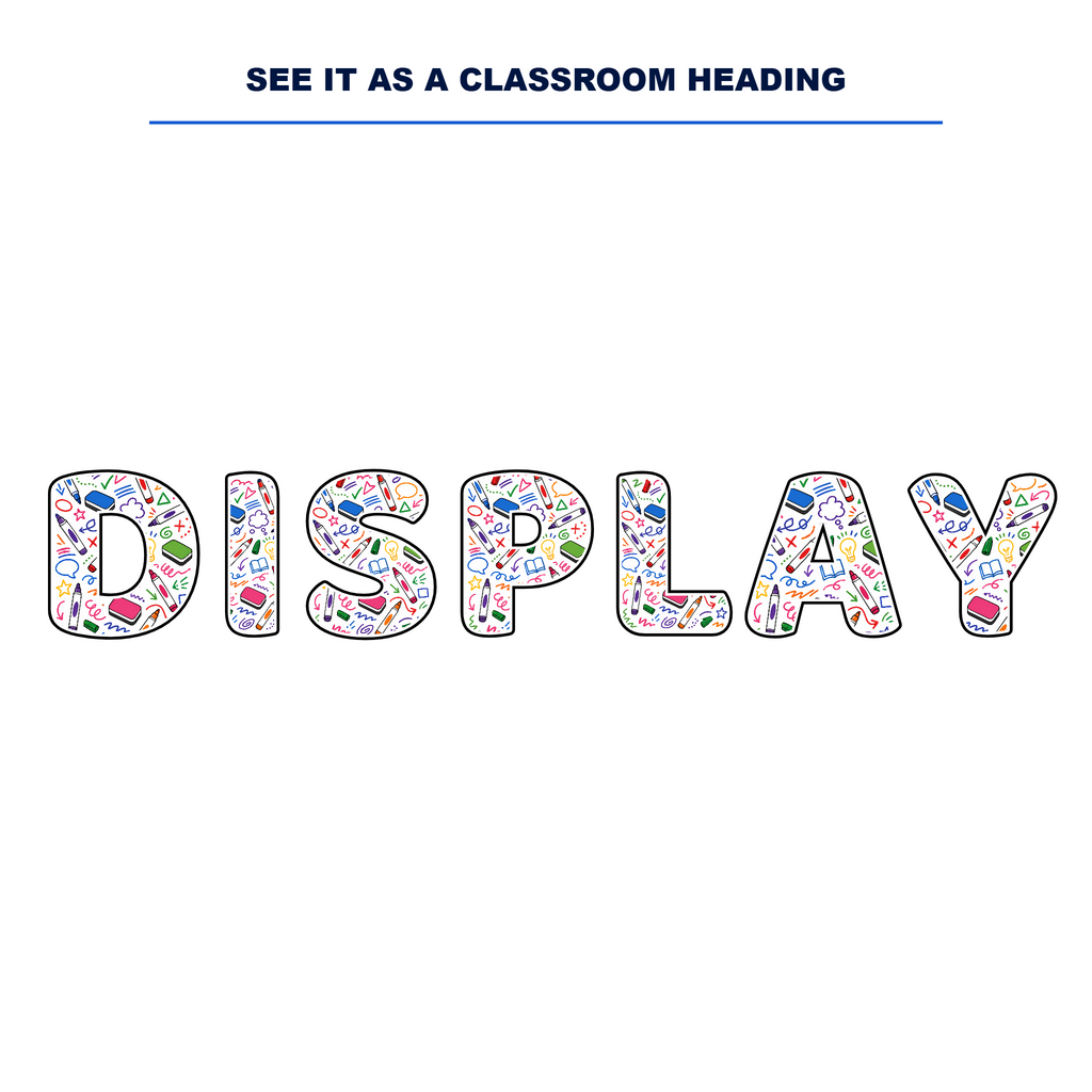 Whiteboard Doodle Display Lettering Pack - Set 01 - Uppercase A-Z