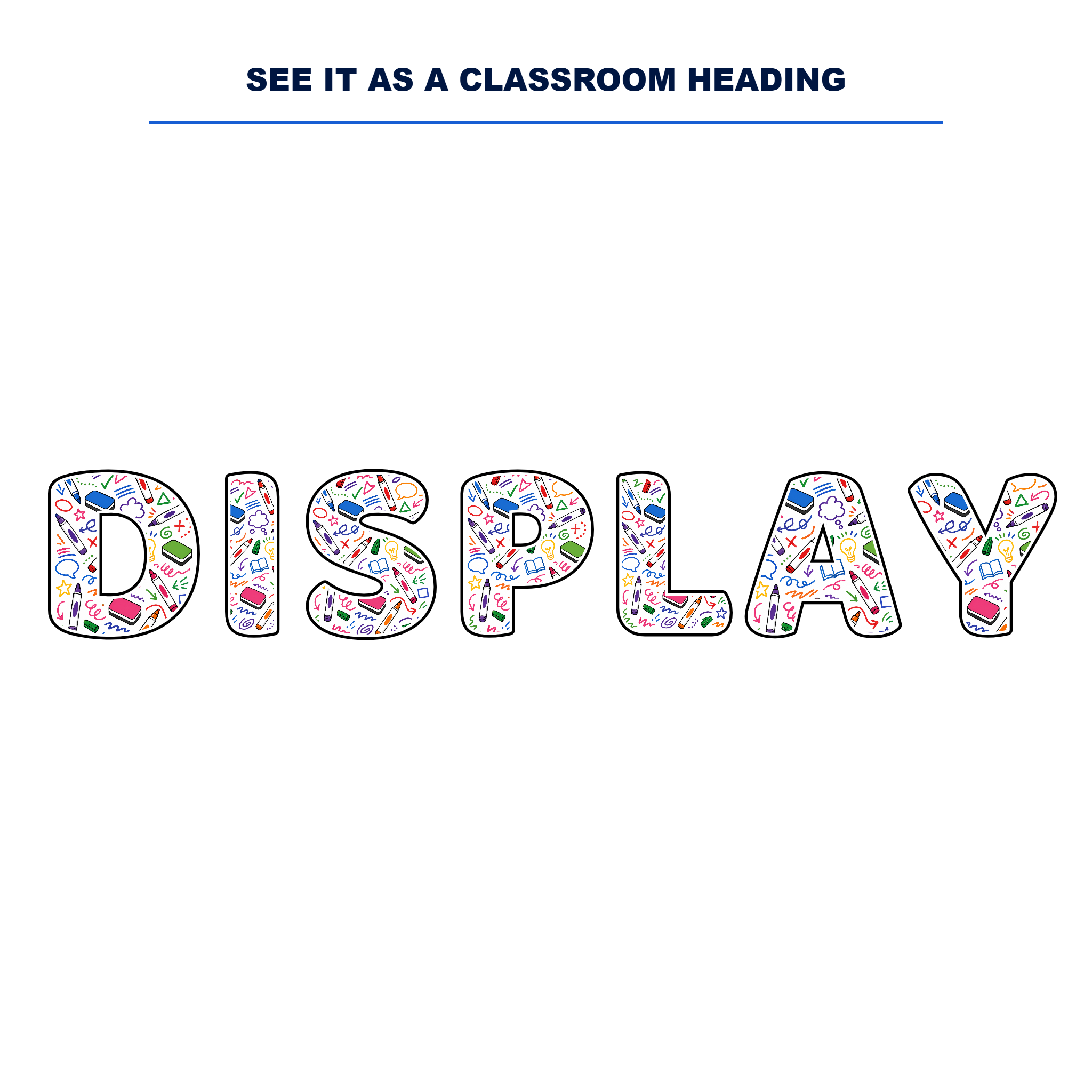 Whiteboard Doodle Display Lettering Pack - Set 01 - Uppercase A-Z