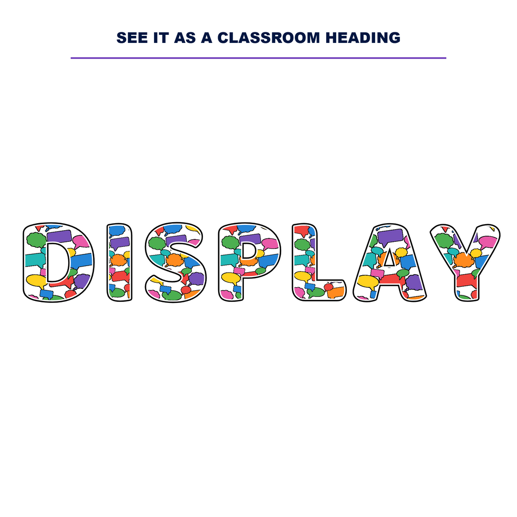 Speech & Thinking Bubbles Display Lettering Pack - Set 01 - Uppercase A-Z