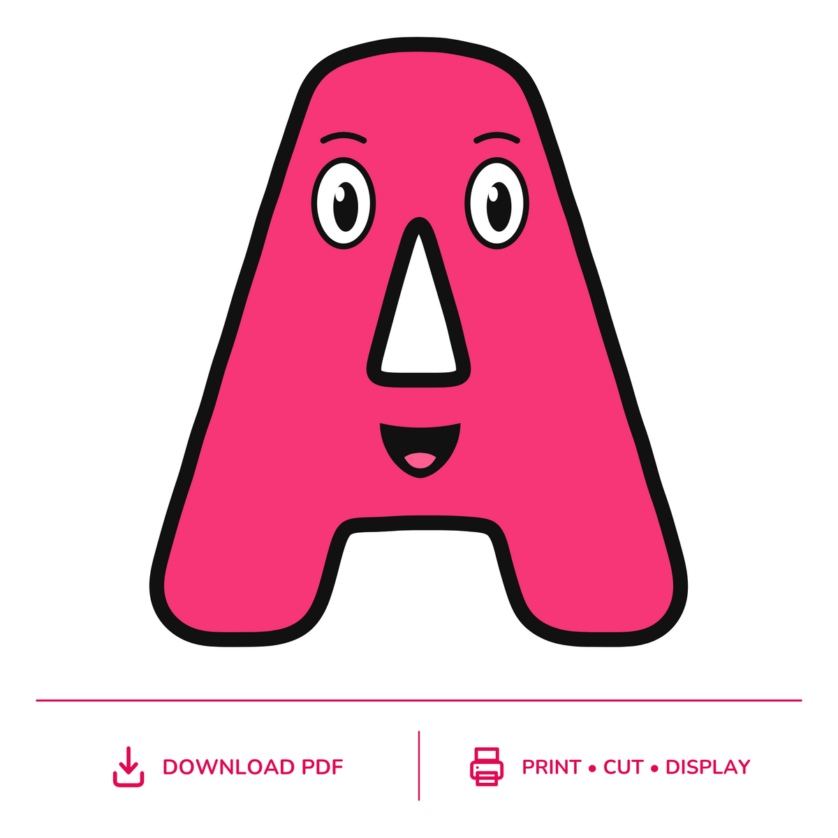 Pink Character Display Lettering Pack - Uppercase A–Z