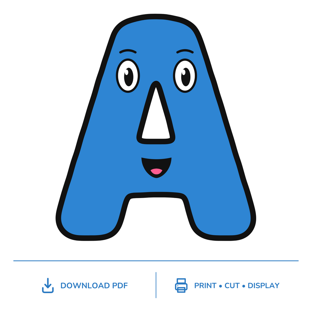 Blue Character Display Lettering Pack - Uppercase A–Z