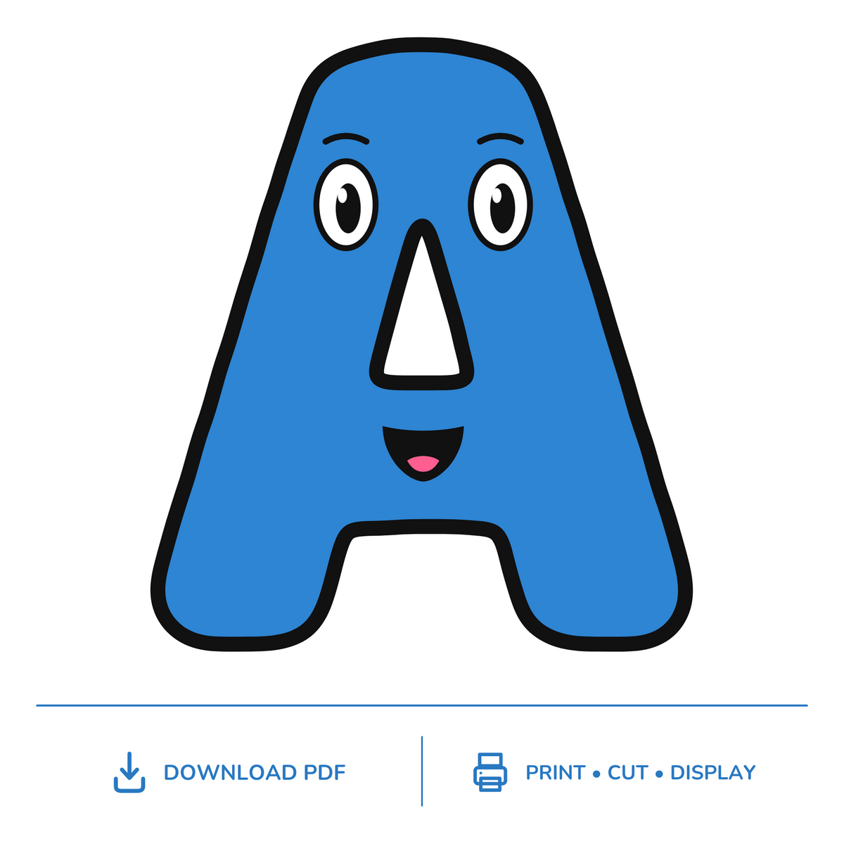 Blue Character Display Lettering Pack - Uppercase A–Z