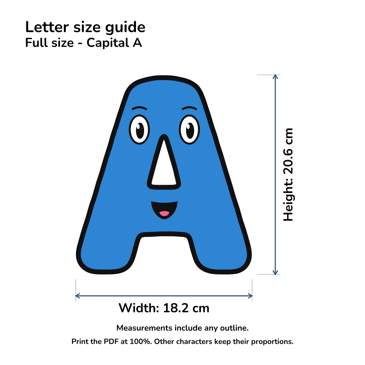 Blue Character Display Lettering Pack - Uppercase A–Z
