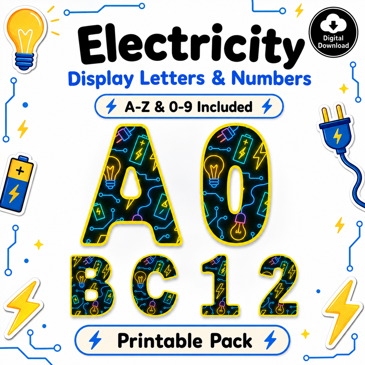 Electricity: Display Letters & Numbers (A–Z + 0–9)