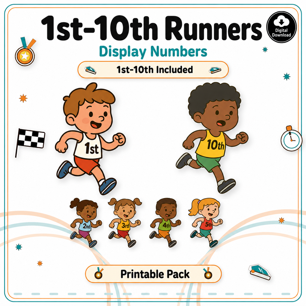 Runners: Display Numbers (1st–10th)