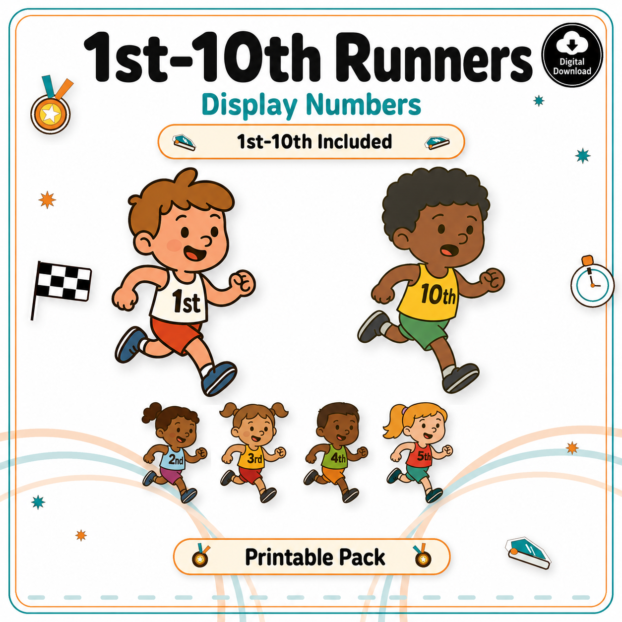 Runners: Display Numbers (1st–10th)