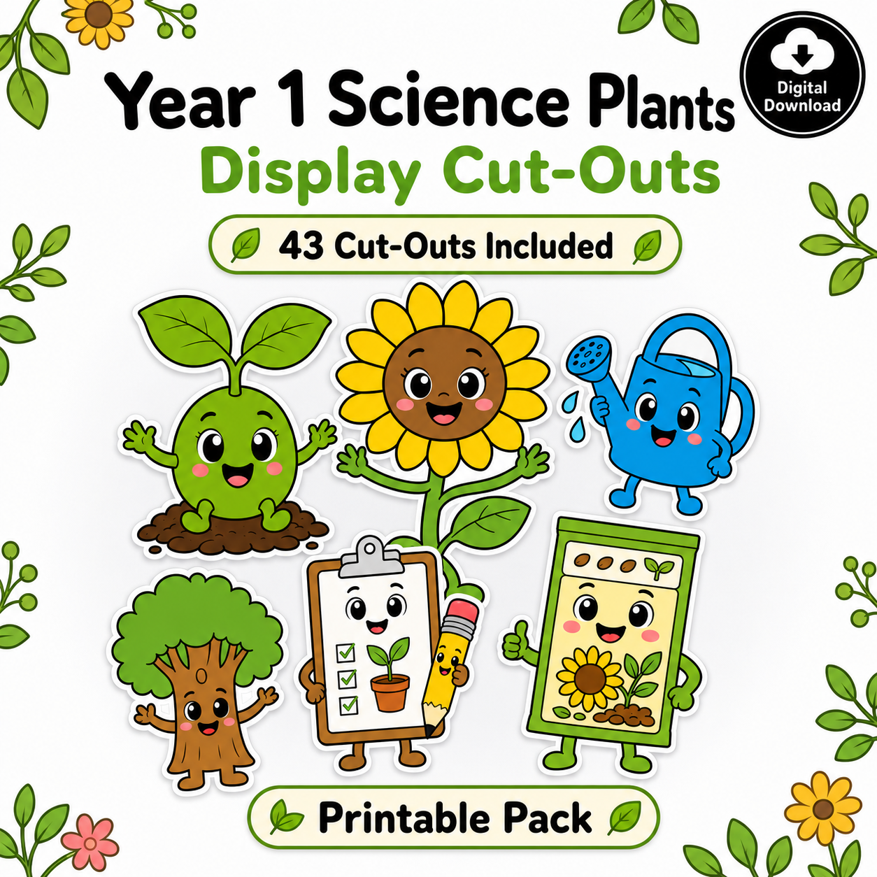 Plants: Year 1 Science Decorative Cut-Outs
