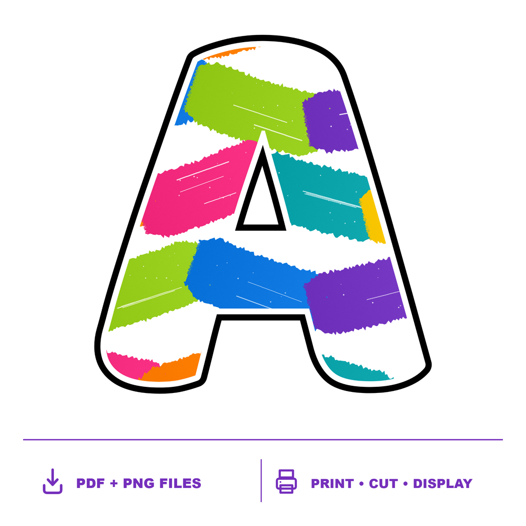 Colour Pop Scrapes Display Lettering Pack - Set 01 - Uppercase A-Z