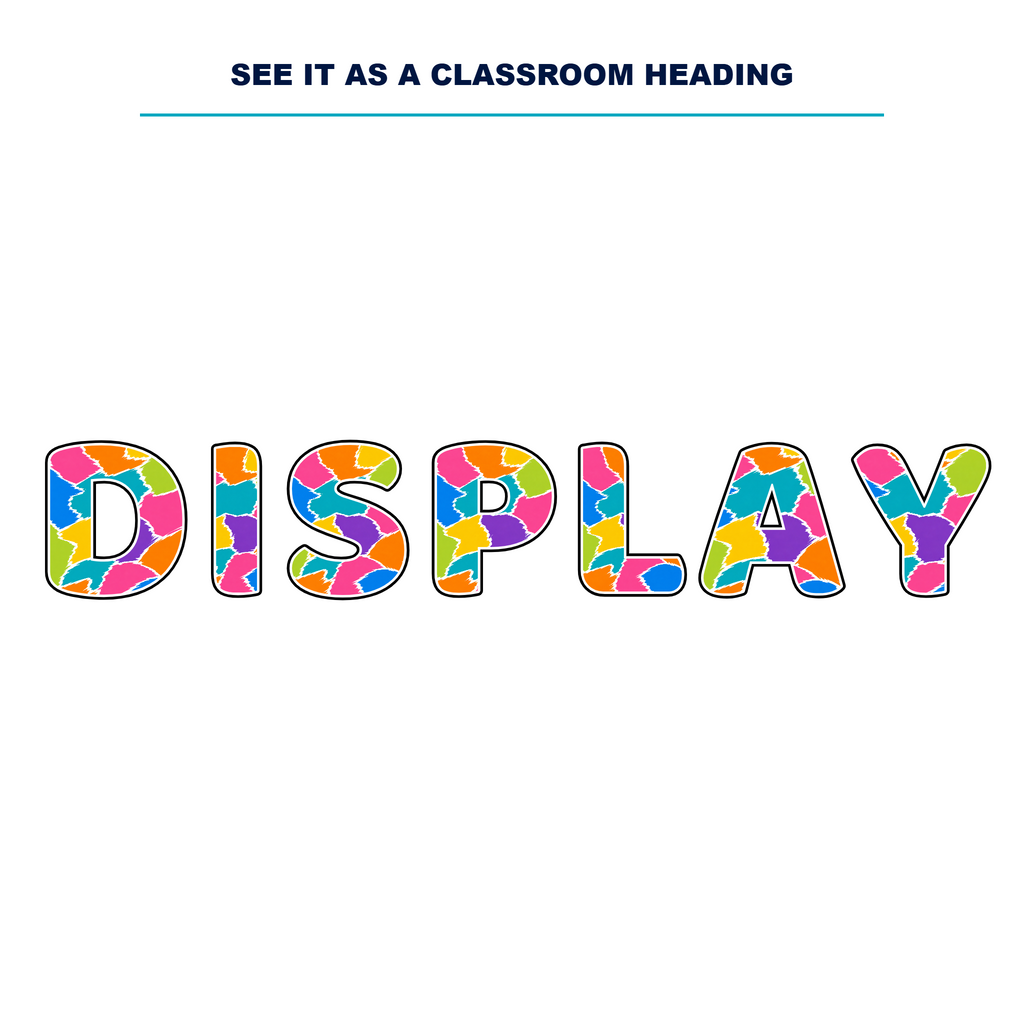 Colour Pop Painted Patchwork Display Lettering Pack - Set 01 - Uppercase A-Z