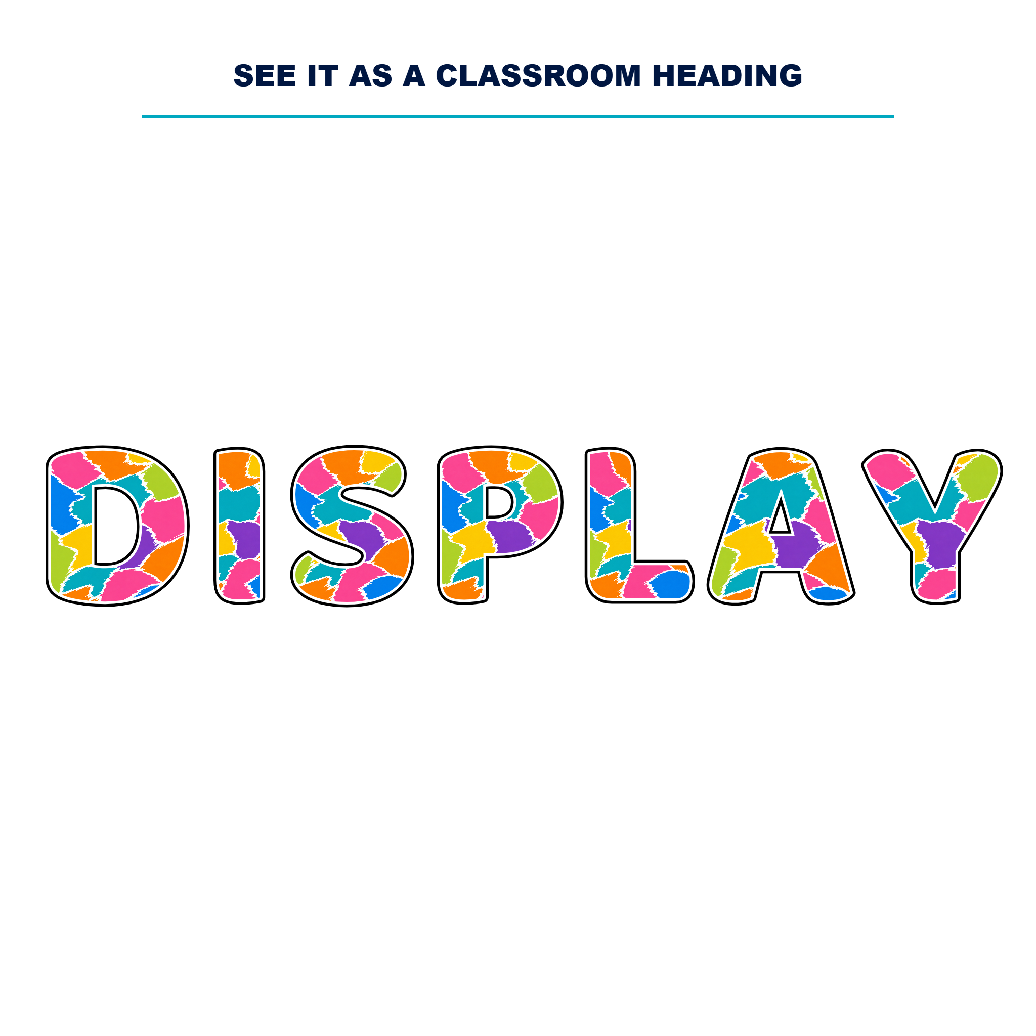 Colour Pop Painted Patchwork Display Lettering Pack - Set 01 - Uppercase A-Z