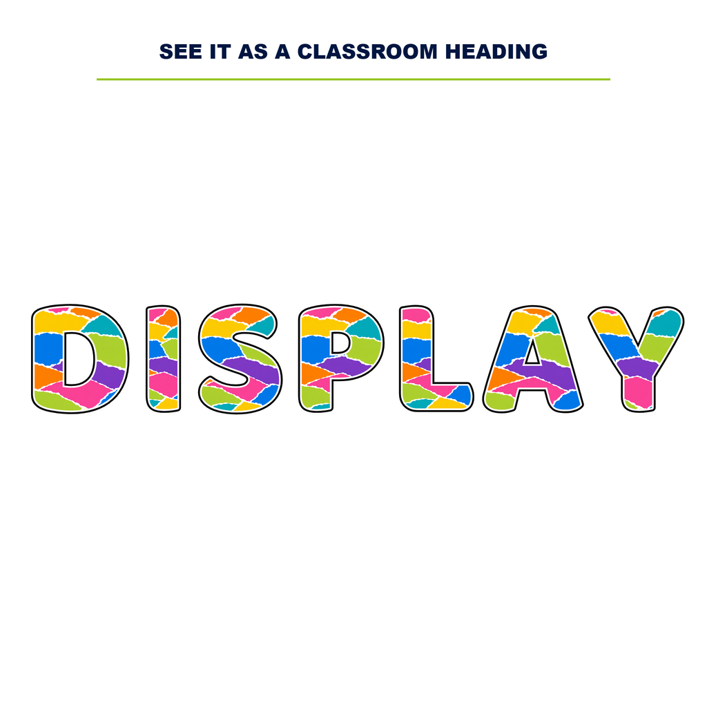 Colour Pop Torn Paper Display Lettering Pack - Set 01 - Uppercase A-Z