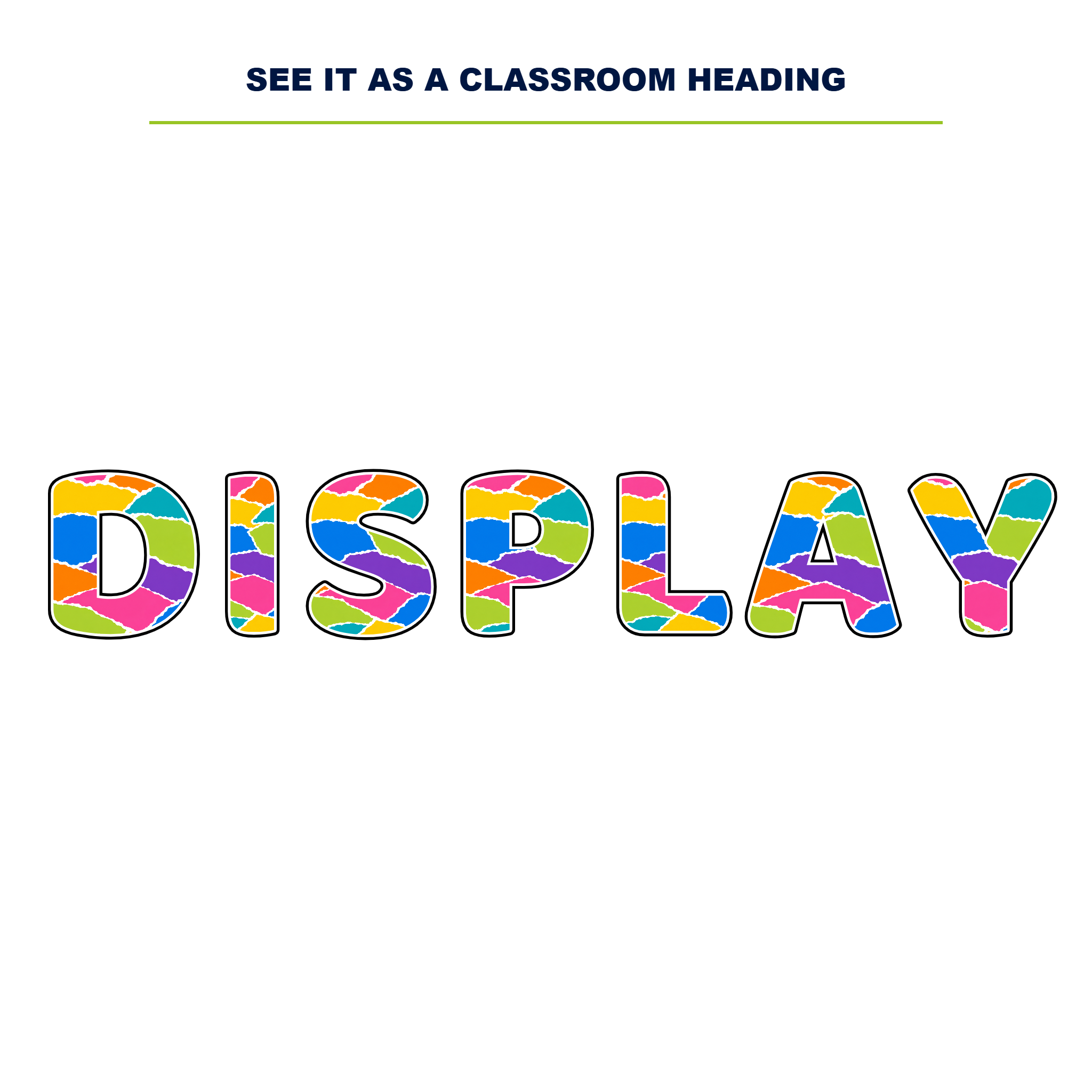 Colour Pop Torn Paper Display Lettering Pack - Set 01 - Uppercase A-Z