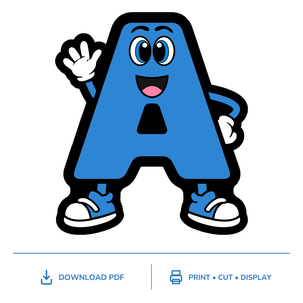 Blue Character Display Lettering Pack - Uppercase A–Z