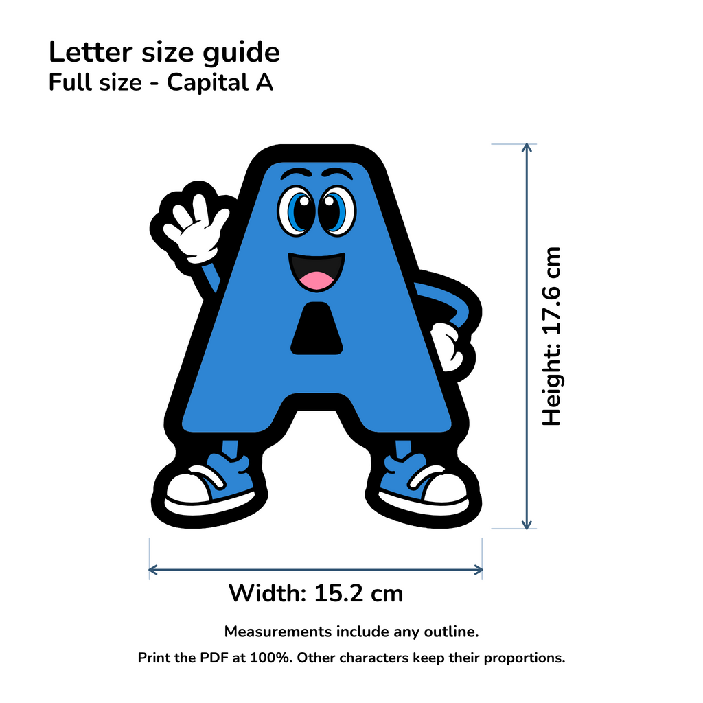 Blue Character Display Lettering Pack - Uppercase A–Z