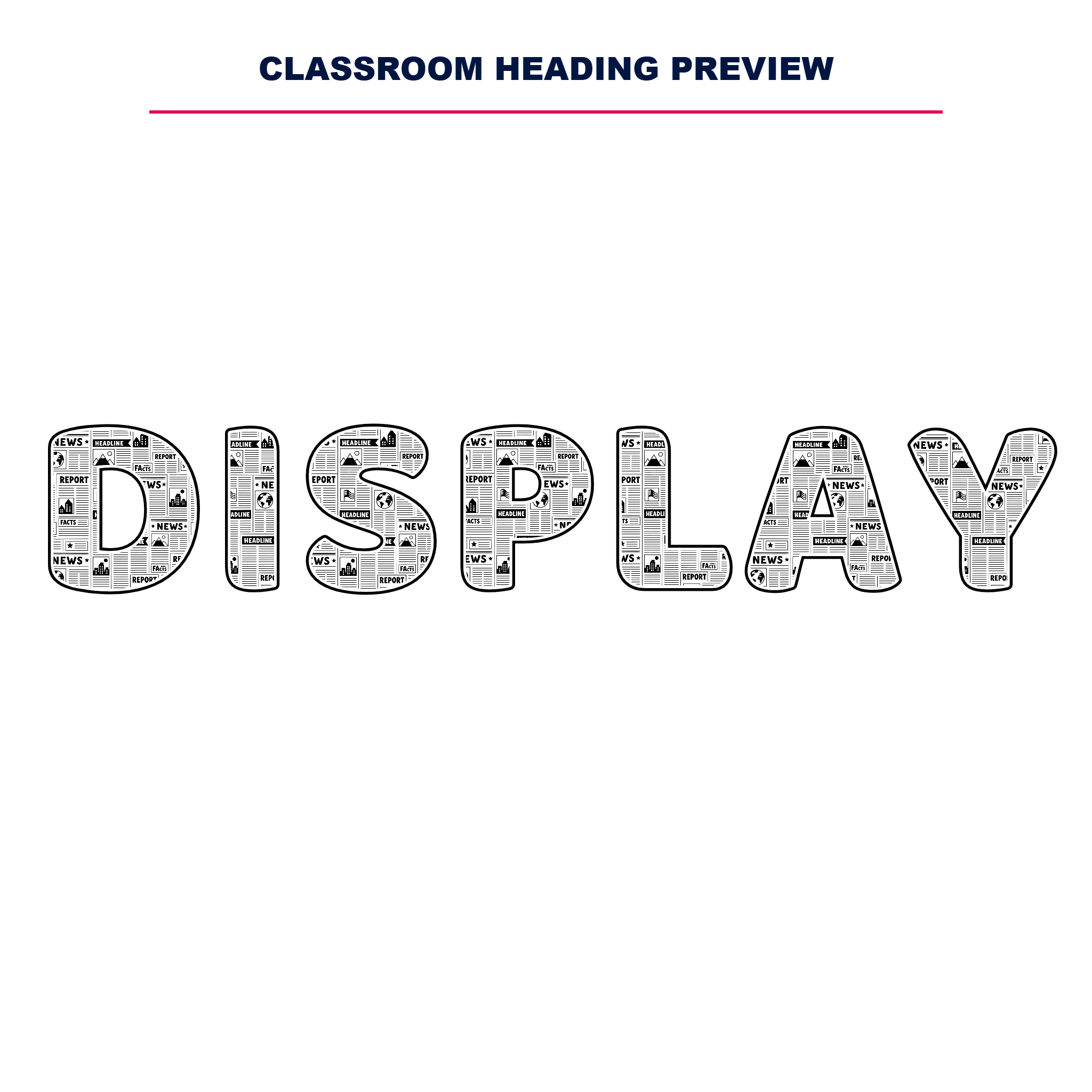 Newspaper Display Lettering Pack – Set 01 – Uppercase A–Z