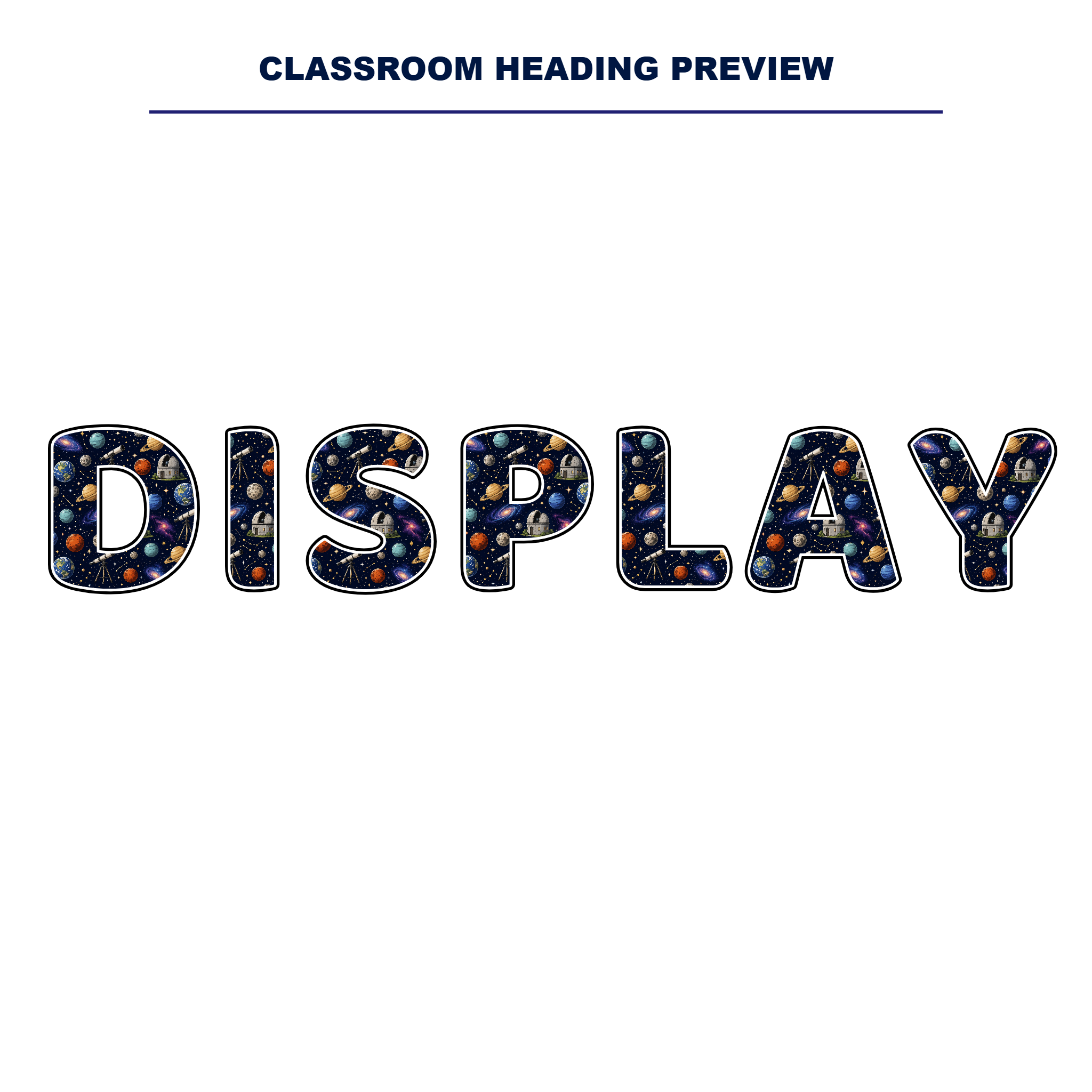 Observing Space Display Lettering Pack – Set 01 – Uppercase A–Z