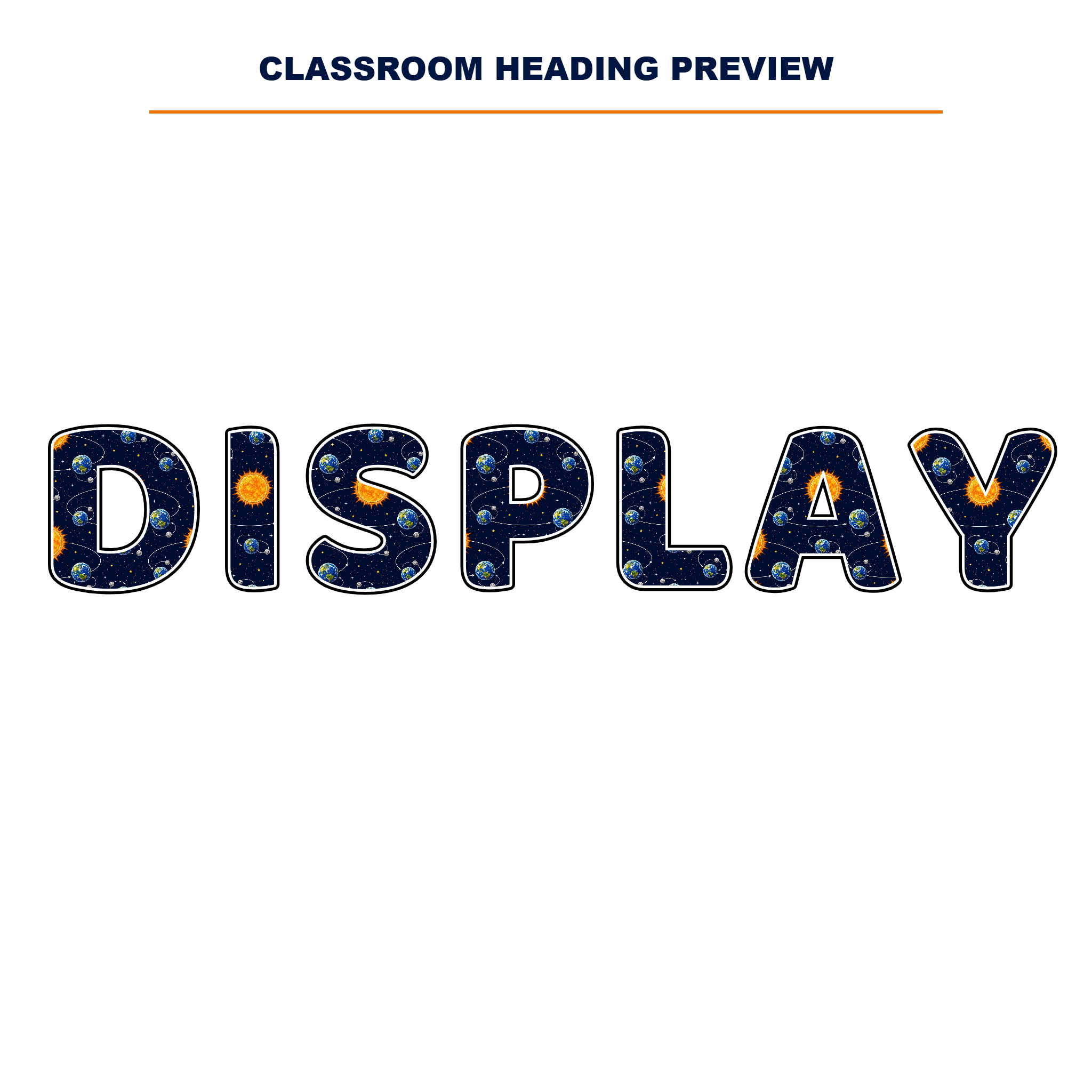 Orbits and Movement Display Lettering Pack – Set 01 – Uppercase A–Z