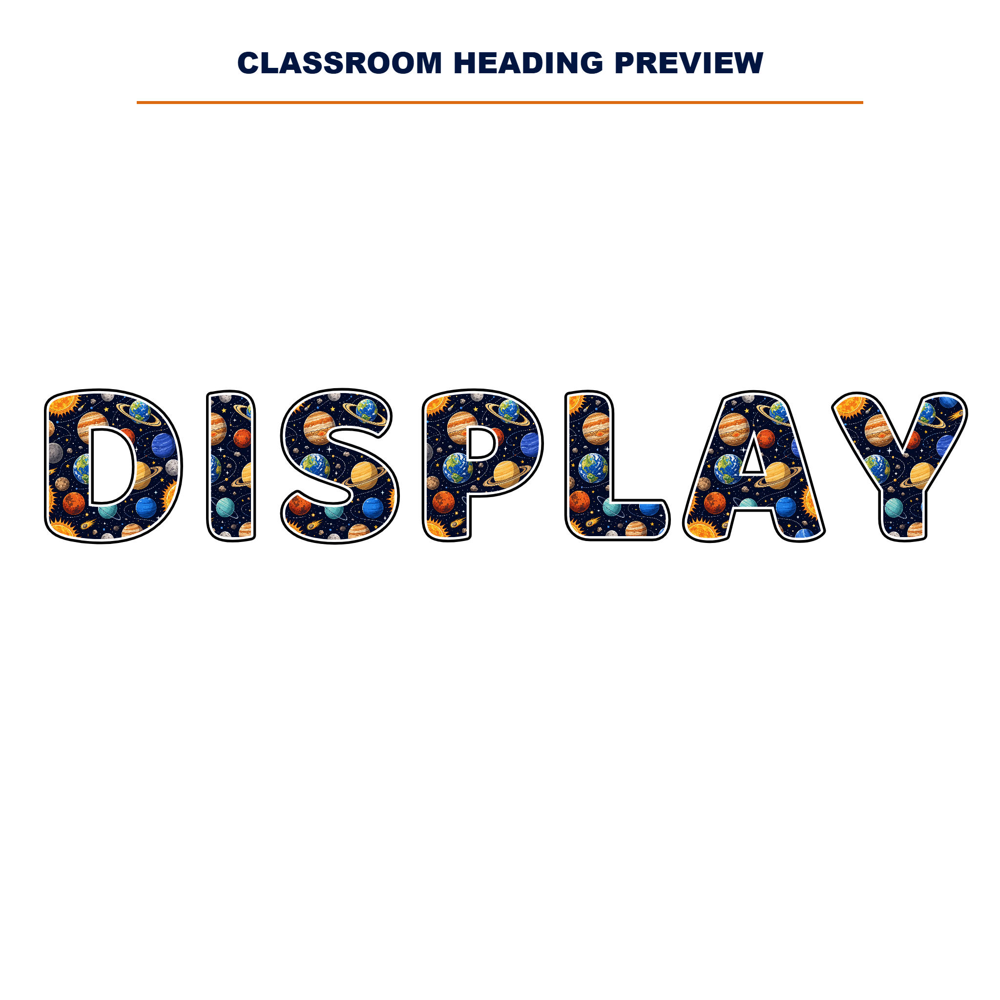 Solar System Display Lettering Pack – Set 01 – Uppercase A–Z