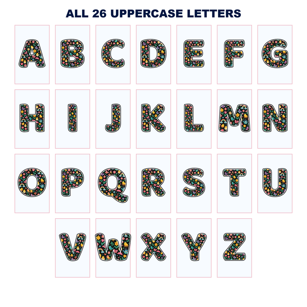 Spring Nature Display Lettering Pack - Set 01 - Uppercase A-Z