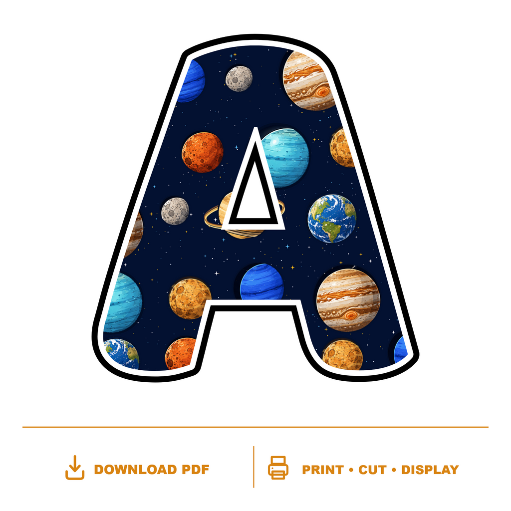 Eight Planets Display Lettering Pack – Set 01 – Uppercase A–Z