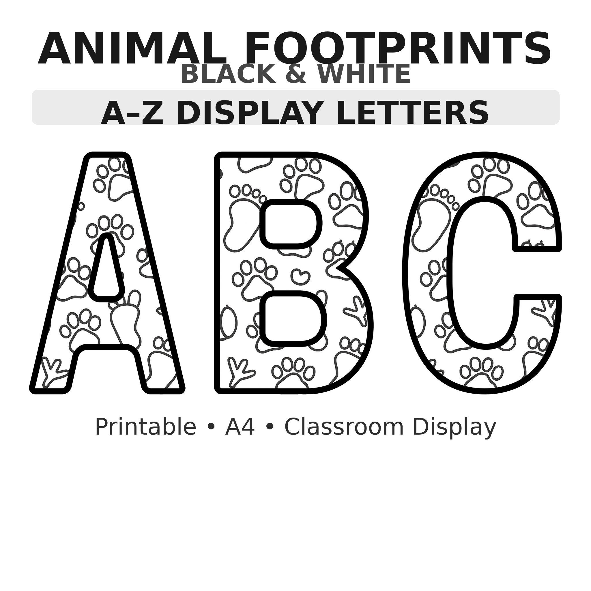 Animal Science Display Board Letters | A–Z Alphabet | Printable KS1 Classroom Display | PDF