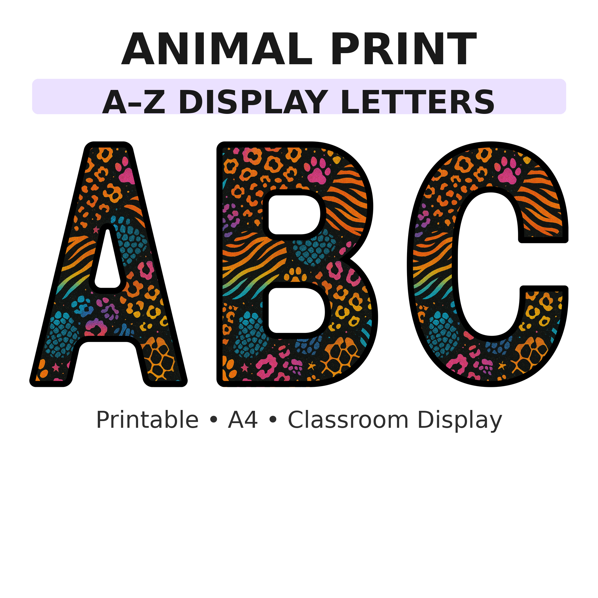 Animal Science Display Board Letters | A–Z Alphabet | Printable KS1 Classroom Display | PDF